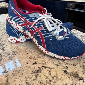 ASICS Men's Red White and Blue Running Shoes